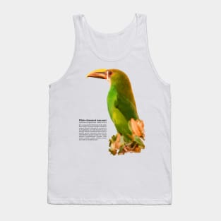 White-throated toucanet tropical bird on top of a tree black text Tank Top